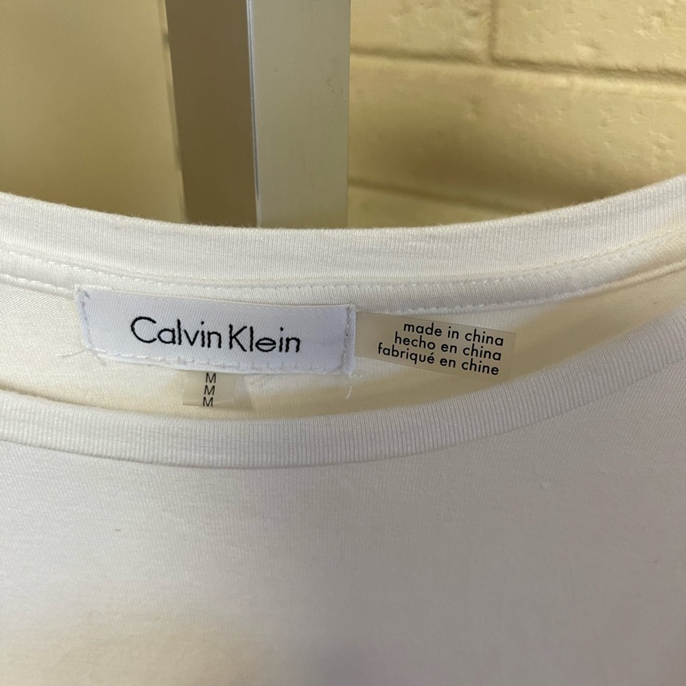 Calvin Klein White Cold Shoulder Top - Picture 9 of 9
